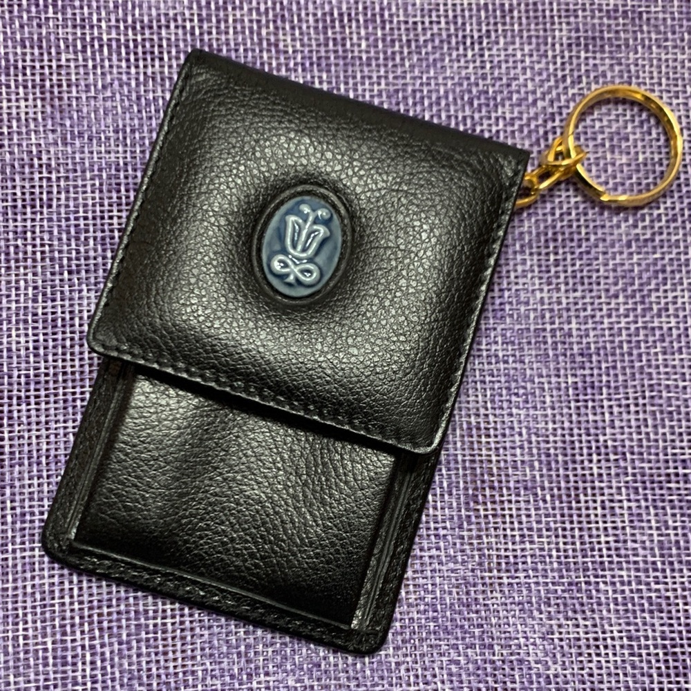 Black Leather Key & Card Holder